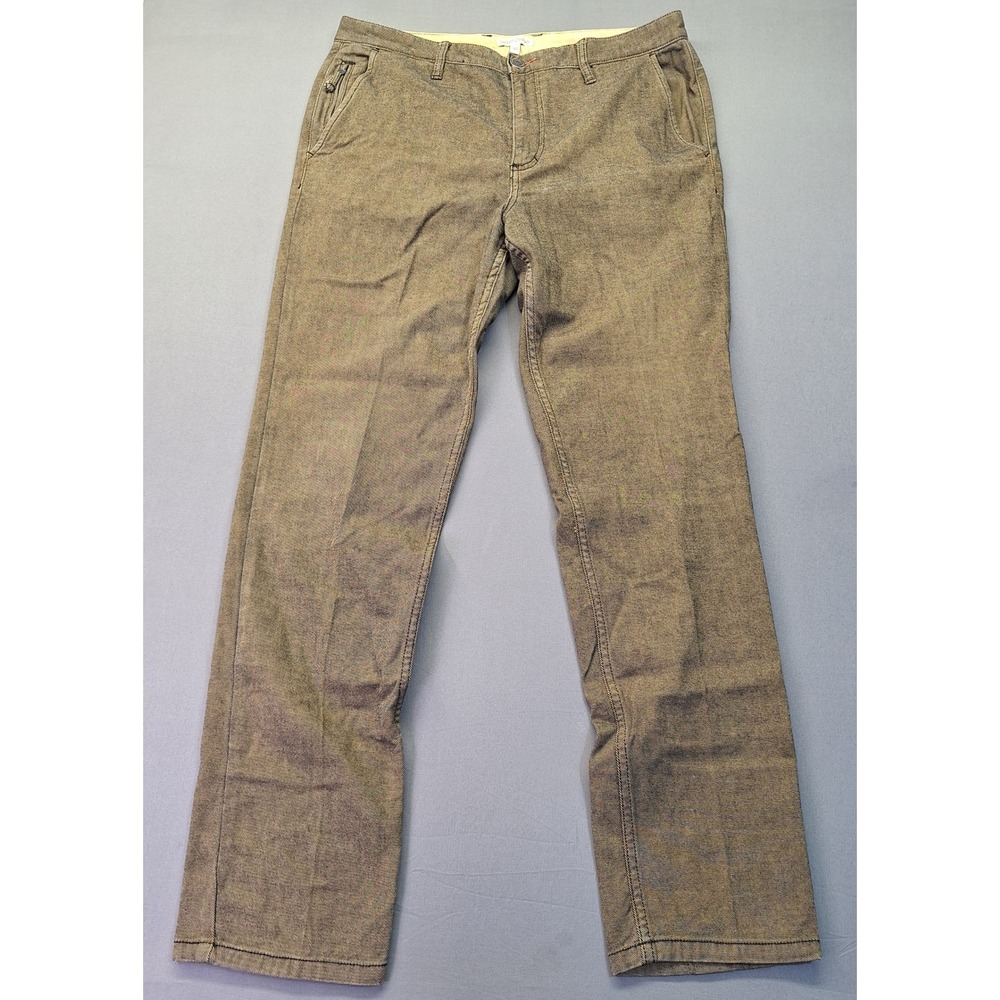Carbon 2 Cobalt Mens Brown Twill Stretch Straight Leg Pants 125046 Size‎ 33